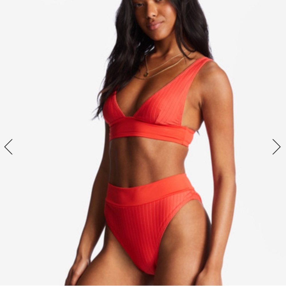 Billabong Lined Up Remi Plunge Triangle Bikini Top size XL
